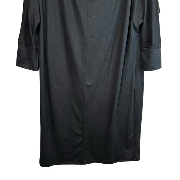 Culture Code Womens Cowl Neck 3/4 Sleeve Shift Dress Black XL Classic Preppy Y2K - Picture 6 of 8
